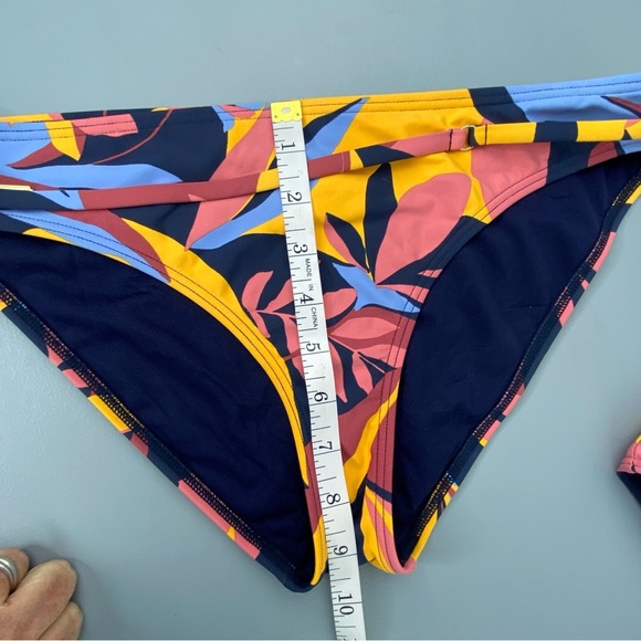 Sunseekers yellow, blue & pink abstract leaf print 2 piece bikini set - Picture 9 of 15
